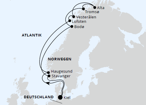 Herbstliche Nordlichter ab Kiel 2, AIDAbella vom 28.09.2025 bis 12.10.2025