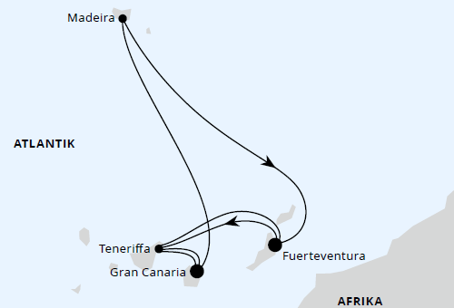 AIDAblu - Kanarische Inselwelt & Madeira, AIDAblu von Dezember 2024 bis April 2025, AIDA