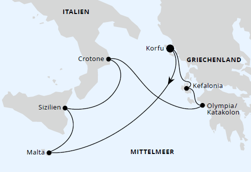 Mittelmeerinseln ab Korfu, AIDAblu von Mai bis Oktober 2025 für 7 Tage