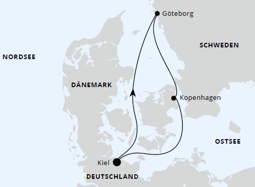 Kurzreise nach Göteborg & Kopenhagen ab Kiel mit AIDAluna am 11.09.2025, 18.09.2025 & 25.09.2025