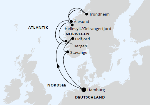 AIDAperla Norwegens Fjorde ab Hamburg 2, AIDAperla 19.06.2024, 07.08.2024 & 25.09.2024, Kreuzfahrt AIDA Norwegens Fjorde ab Hamburg 2