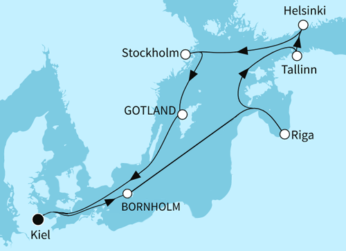 Mein Schiff 1 vom 03.07.2025 bis 13.07.2025, TUI Cruises - Sommerträume in der Ostsee ab/bis Kiel