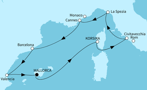 Westliches Mittelmeer mit Valencia, Mein Schiff 2 am 20.06.2024, 15.08.2024 & 03.09.2024