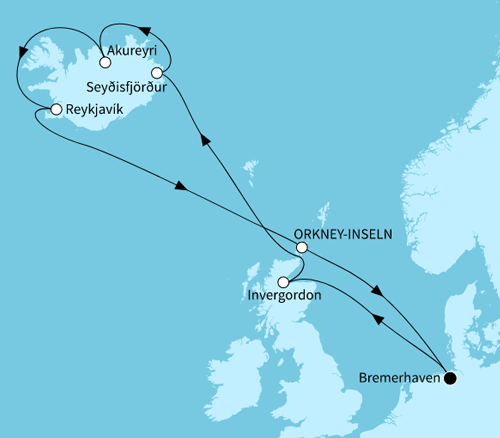 Island mit Orkney-Inseln & Schottland, Mein Schiff 3 vom 17.07.2024 bis 29.07.2024
