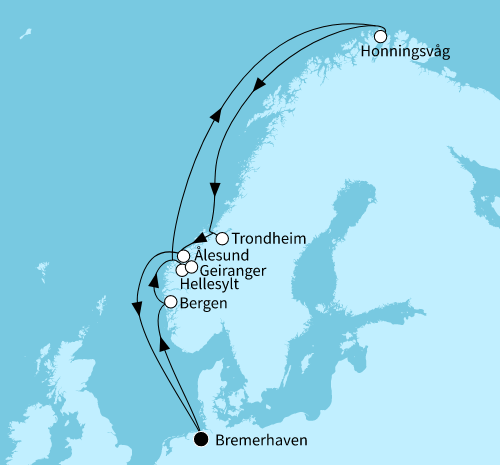Norwegen mit Nordkap & Geirangerfjord, Mein Schiff 4 vom 21.06.2024 bis 02.07.2024