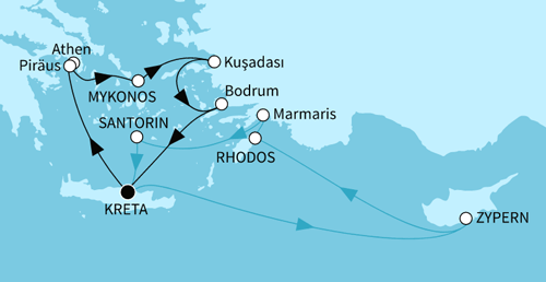Östliches Mittelmeer mit Piräus & Rhodos, Mein Schiff 5 05.07.2024, 09.08.2024 & 13.09.2024